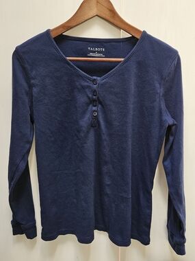 Talbots Navy Long Sleeve Henley
